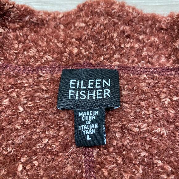 Eileen Fisher Alpaca Wool Silk One Button Cardigan Sweater Women's L - Picture 4 of 9